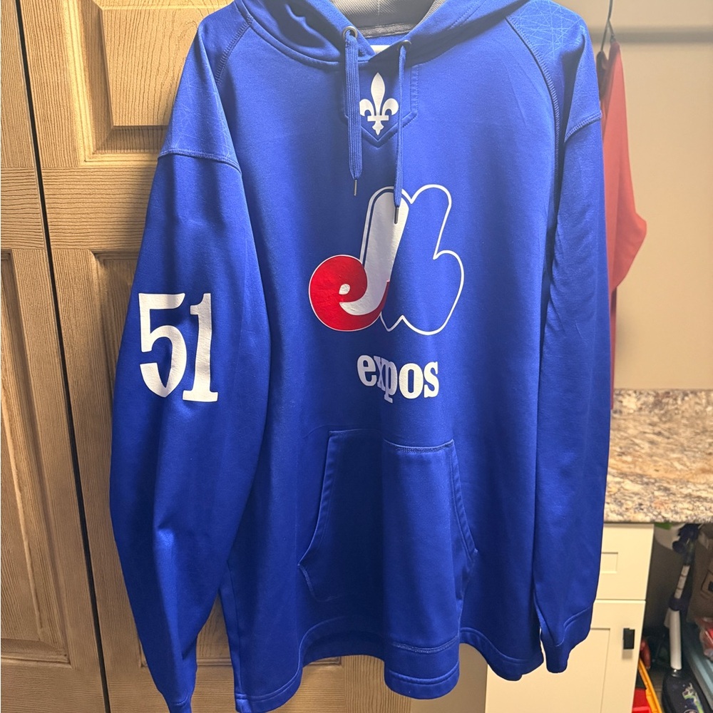Blue Majestic Expos Hoodie for Men Randy Johnson